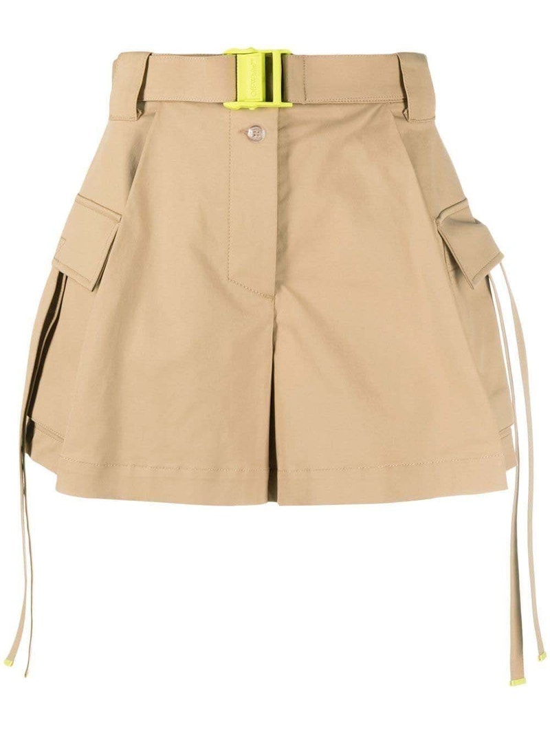 Pre-owned Off-white Women's Offwhite Gabardine Cargo Shorts In Camel