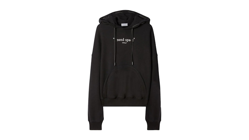 Pre-owned Off-white Men's Offwhite Give Me Space Double String Hoodie In Black