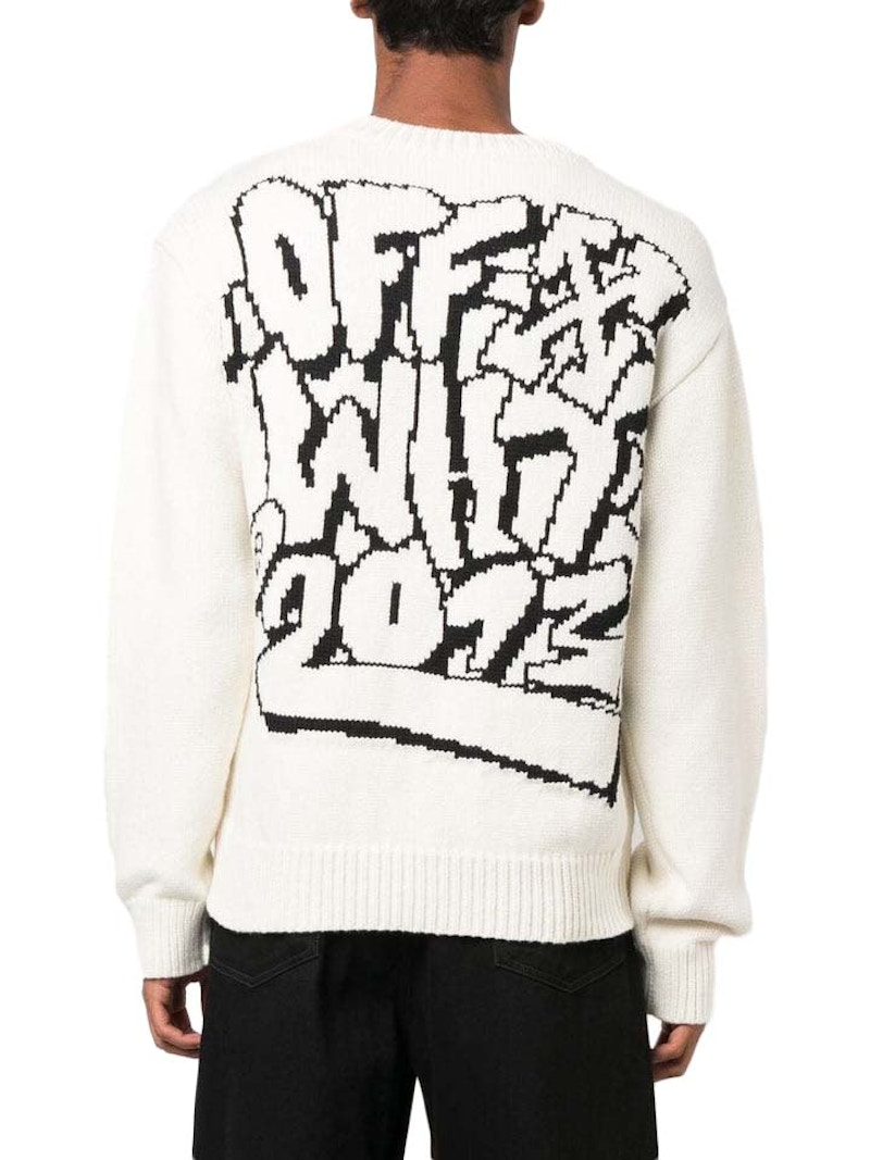 OFF-WHITE Graff Freest Chunky Knit Crew Off-White