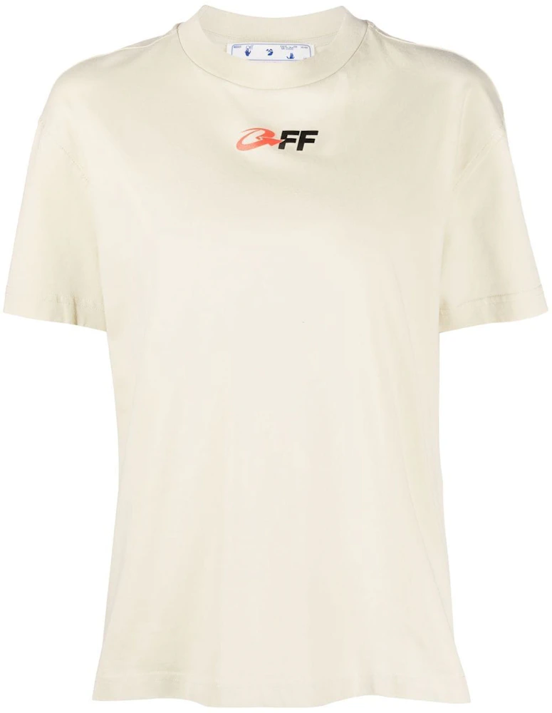 OFF-WHITE Graphic-Print Cotton T-Shirt Beige/Black - SS23 - US