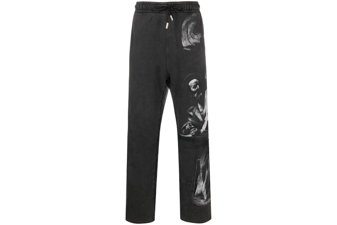 Pre-owned Off-white Graphic-print Track Pants Black