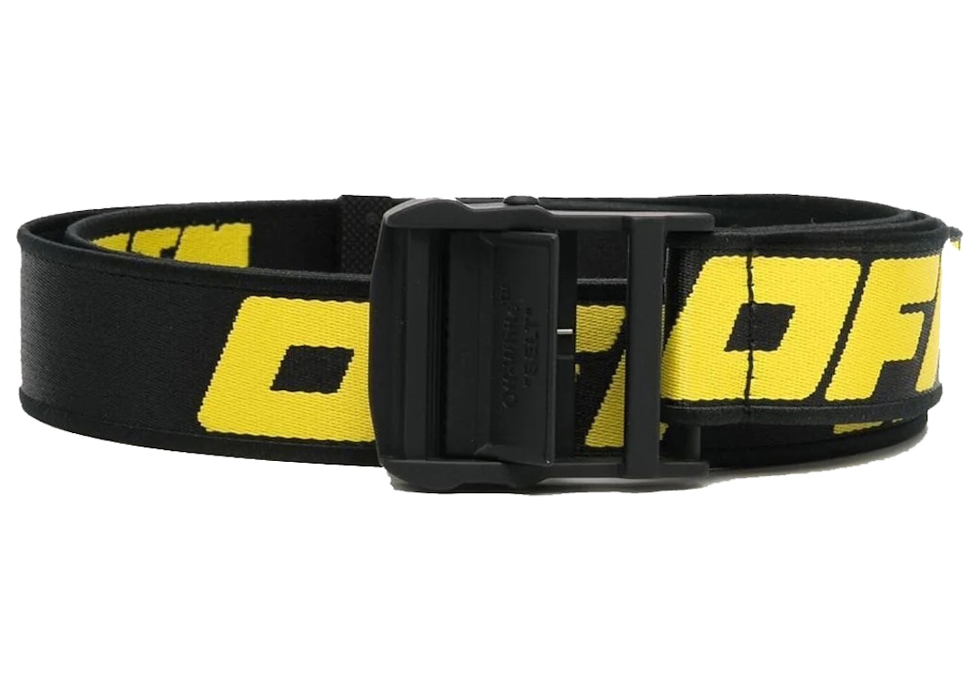 Pre-owned Off-white H35 Tape Industrial Belt Black/yellow