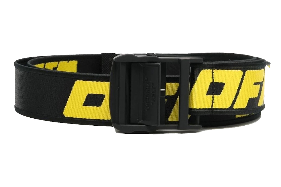 Pre-owned Off-white H35 Tape Industrial Belt Black/yellow