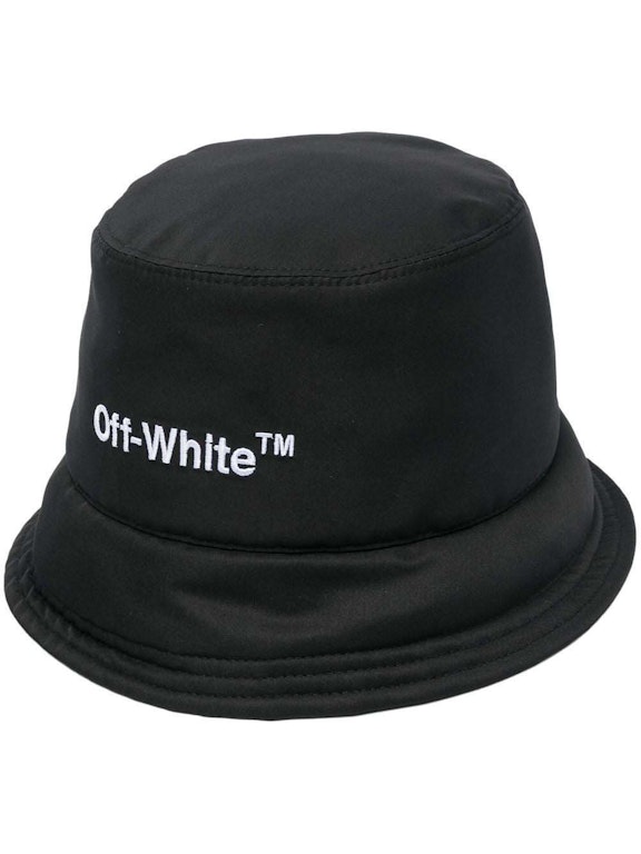 Pre-owned Off-white Helvetica Bucket Hat Black/white