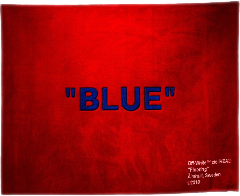 Virgil Abloh X IKEA BLUE Rug 250x200 CM Red/Blue for Women
