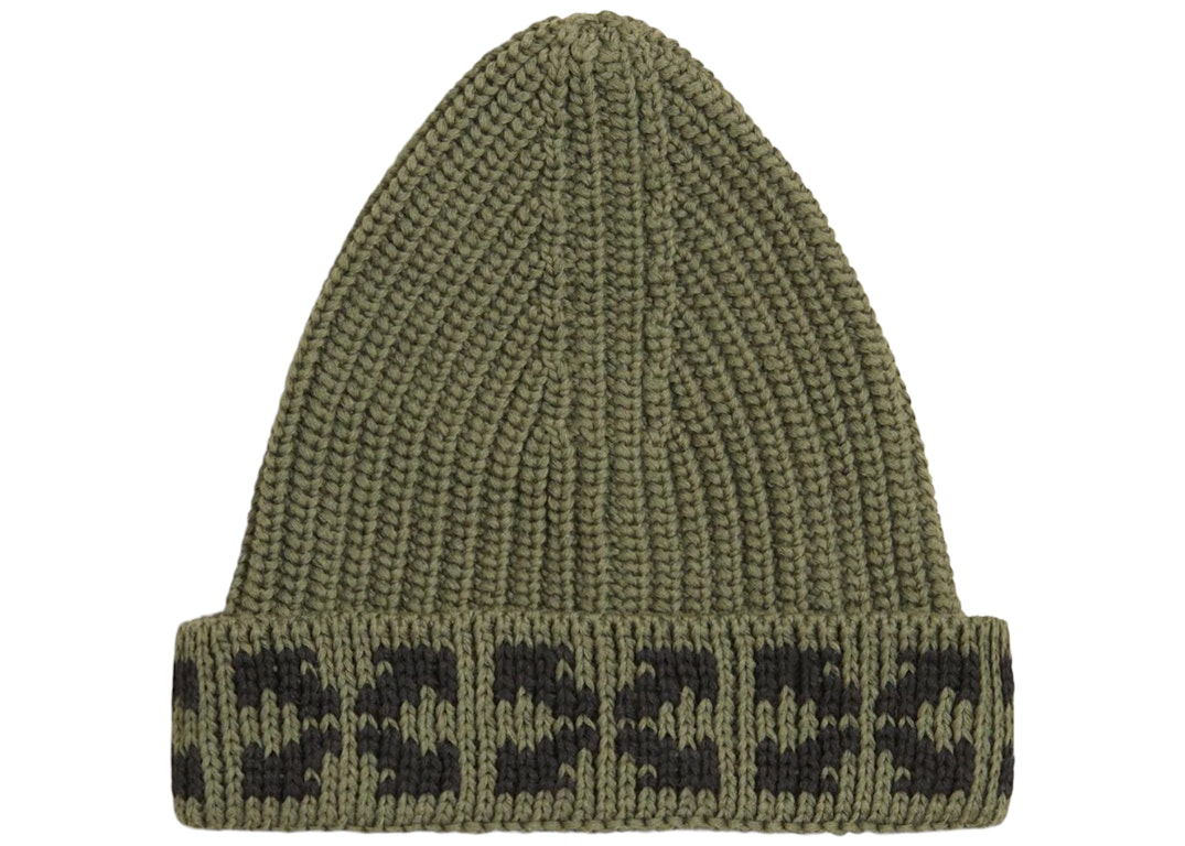 Pre-owned Off-white Kids Arrows Beanie Green