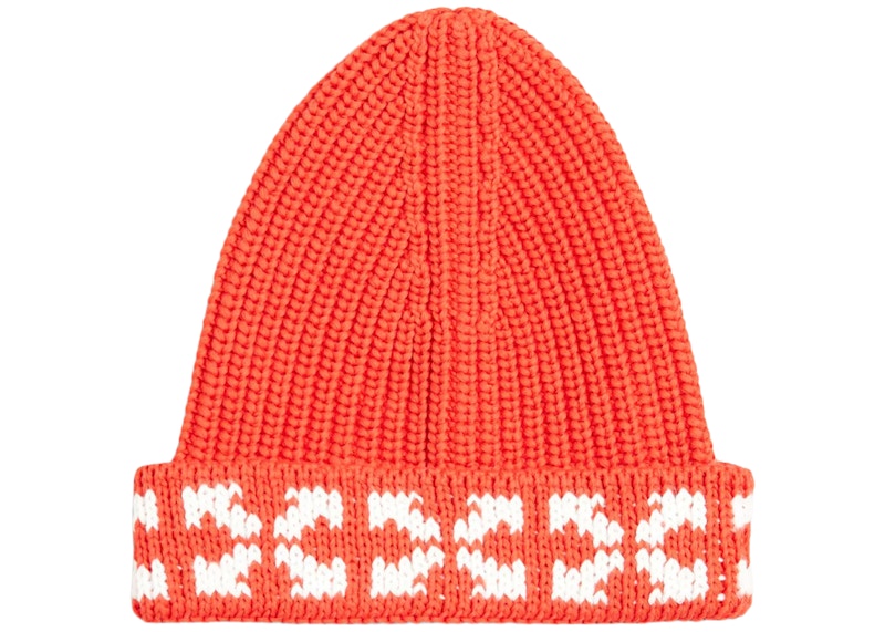 off white beanie red