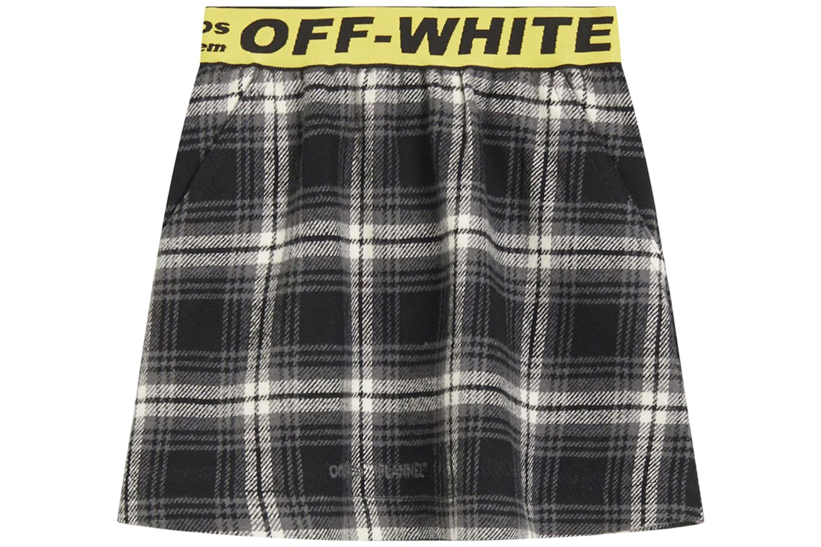Pre-owned Off-white Kids Logo Mini Skirt Black/white/yellow