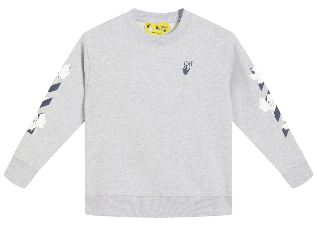 Pre-owned Off-white Kids Marker Sweatshirt Grey/navy Blue