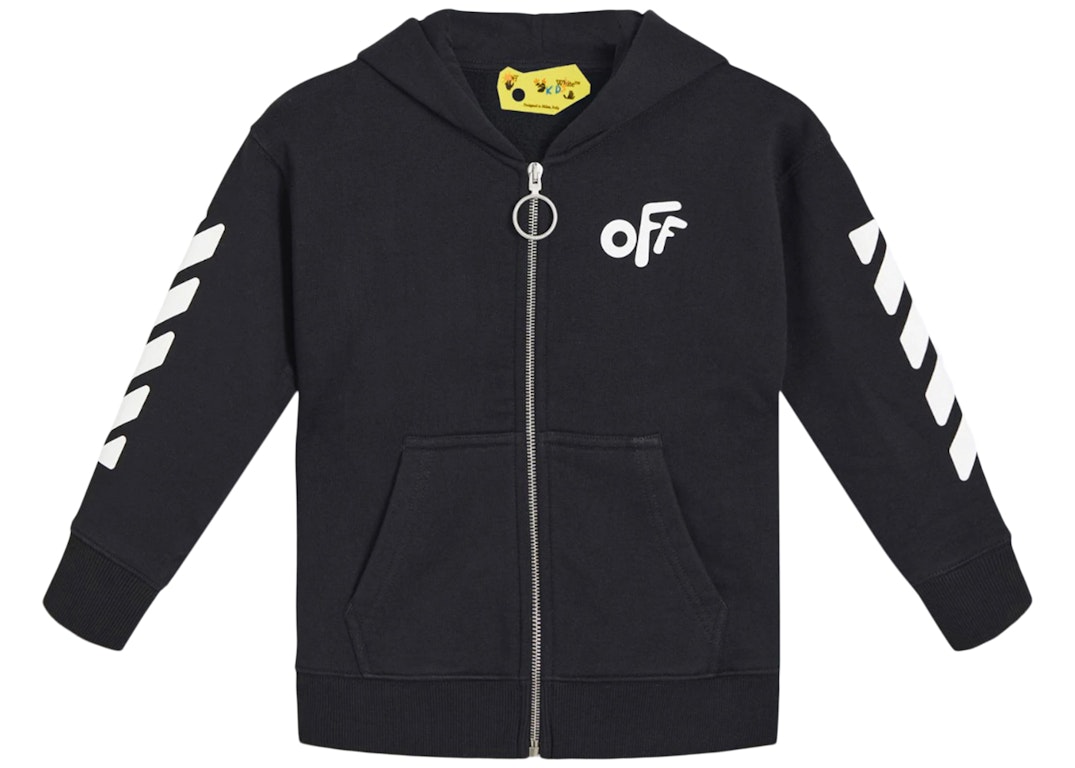 Pre-owned Off-white Kids Rounded Hoodie Black/white