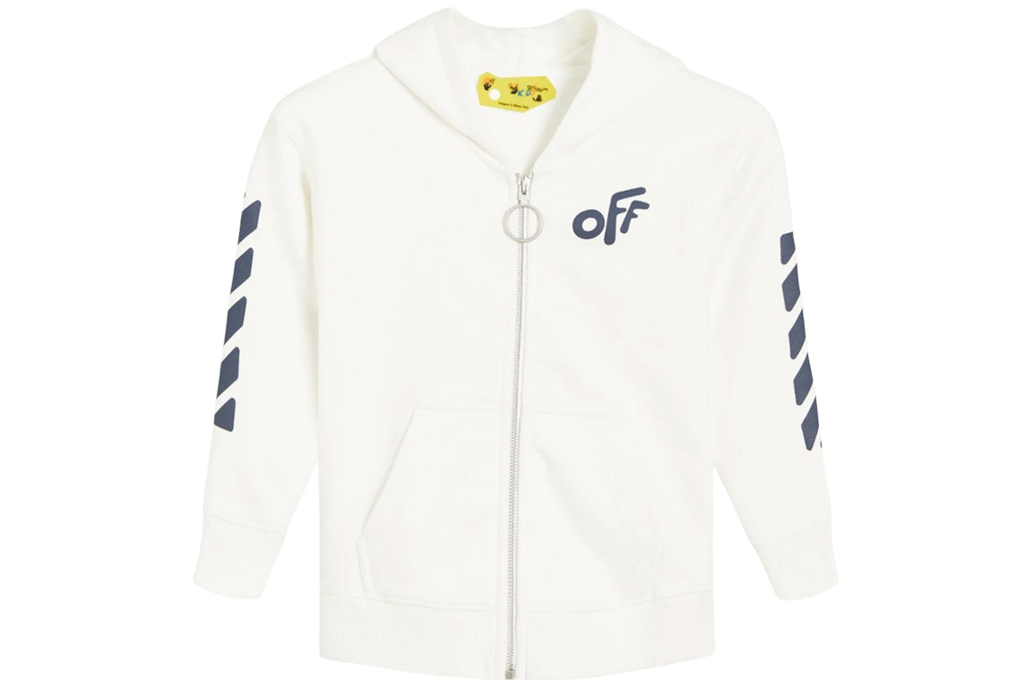 Pre-owned Off-white Kids Rounded Hoodie White/blue