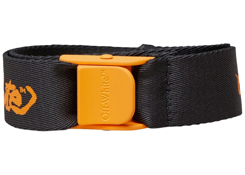 OFF-WHITE Kids Script Logo Belt Black/Orange Kids' - FW21 - US