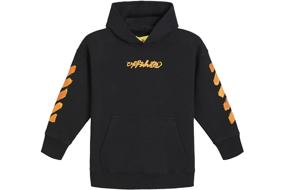 OFF-WHITE Kids Script Logo Hoodie Black/Orange - FW21 キッズ - JP