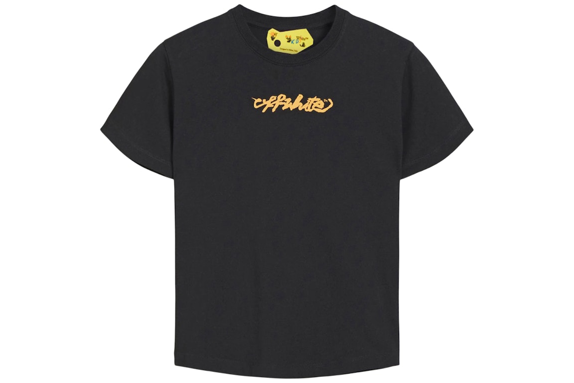 Pre-owned Off-white Kids Script Logo S/s T-shirt Black/orange