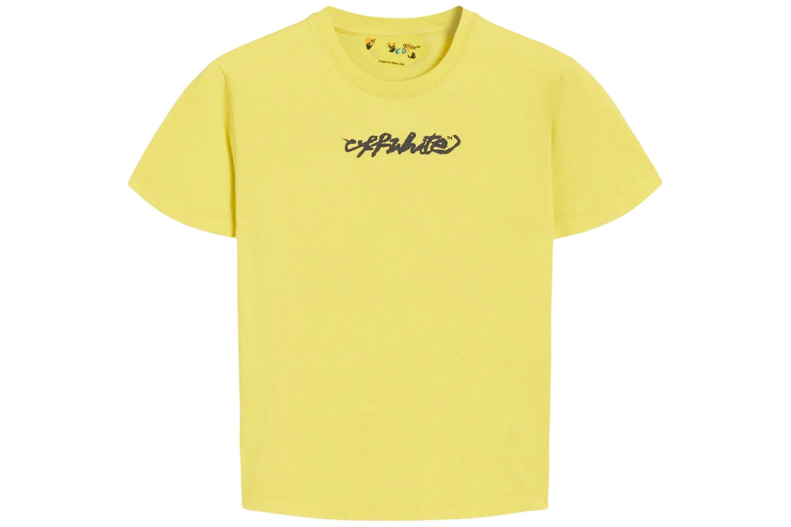 Pre-owned Off-white Kids Script Logo S/s T-shirt Yellow/black