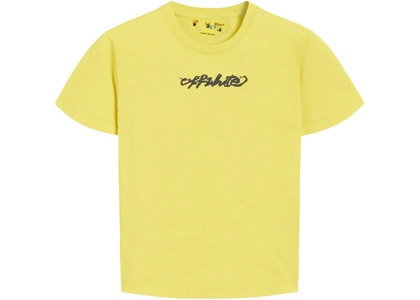 OFF-WHITE Kids Script Logo S/S T-shirt Yellow/Black Kids' - FW21 - US