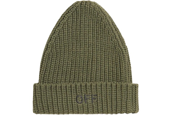OFF-WHITE Kids Stamp Beanie Military Green