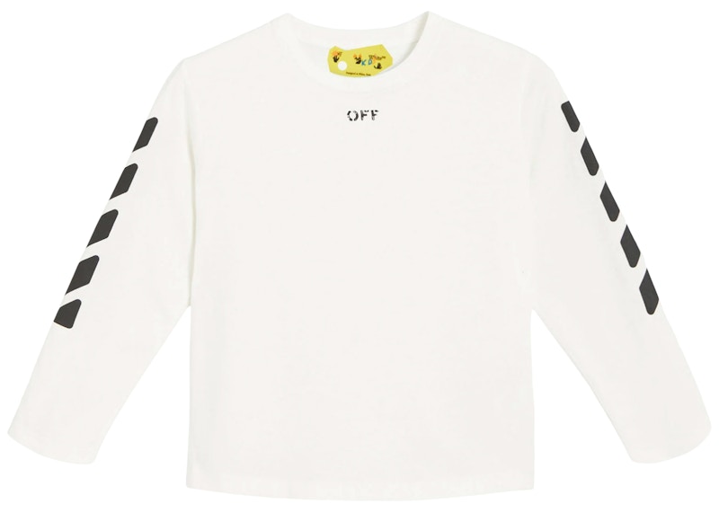 OFF-WHITE Kids Stamp L/S T-shirt White/Black Kids' - FW21 - GB