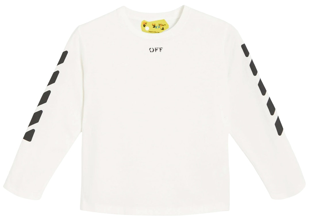 Pre-owned Off-white Kids Stamp L/s T-shirt White/black