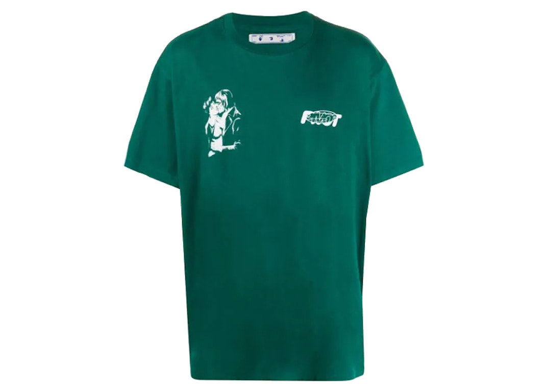 Pre-owned Off-white Kiss 21 Logo Print Over-fit T-shirt Green