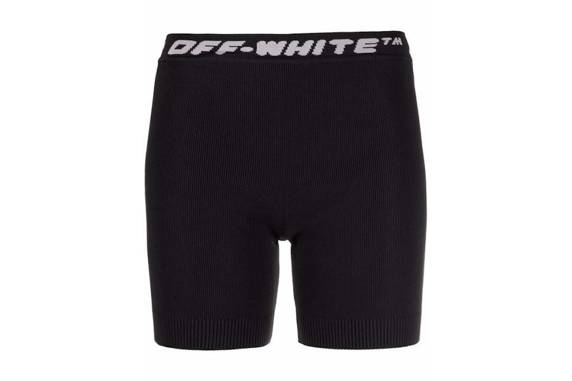 Pre-owned Off-white Logo Band Shorts Black/grey