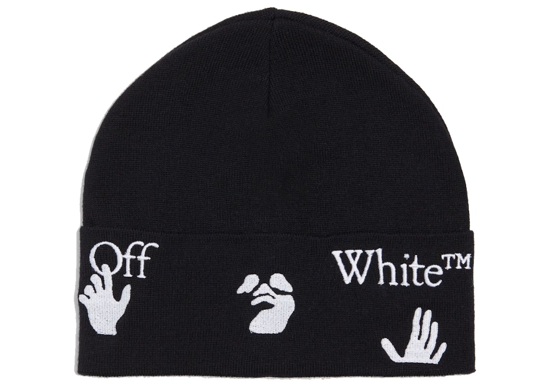 Pre-owned Off-white Logo Beanie Black/white