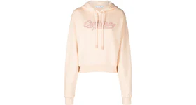 OFF-WHITE Logo-Embroidered Drawstring Hoodie Light Pink