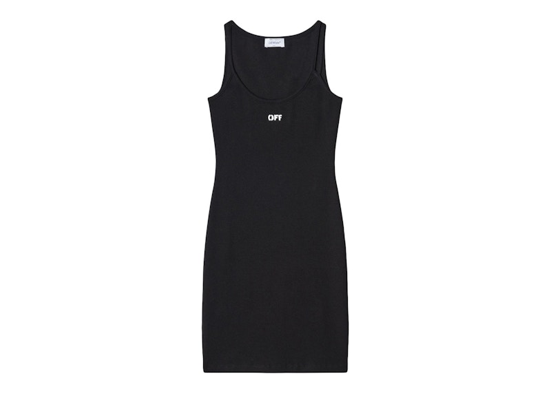 OFF-WHITE Logo-Embroidered Ribbed Minidress Black