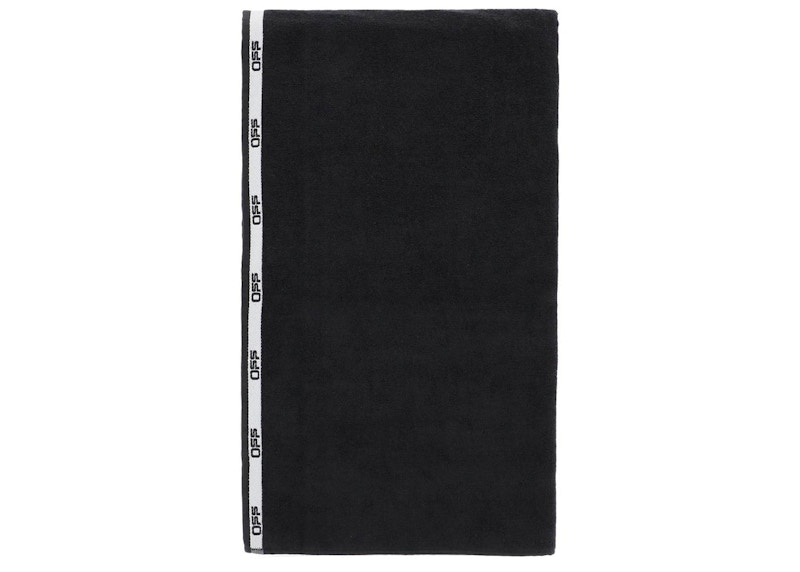 Pre-owned Off-white Offwhite Logo Embroidered Swim Towel In Black