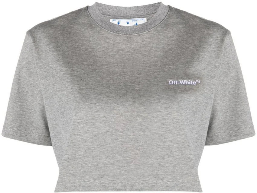 Alexander Wang Grey Embroidered Logo T-shirt in Gray