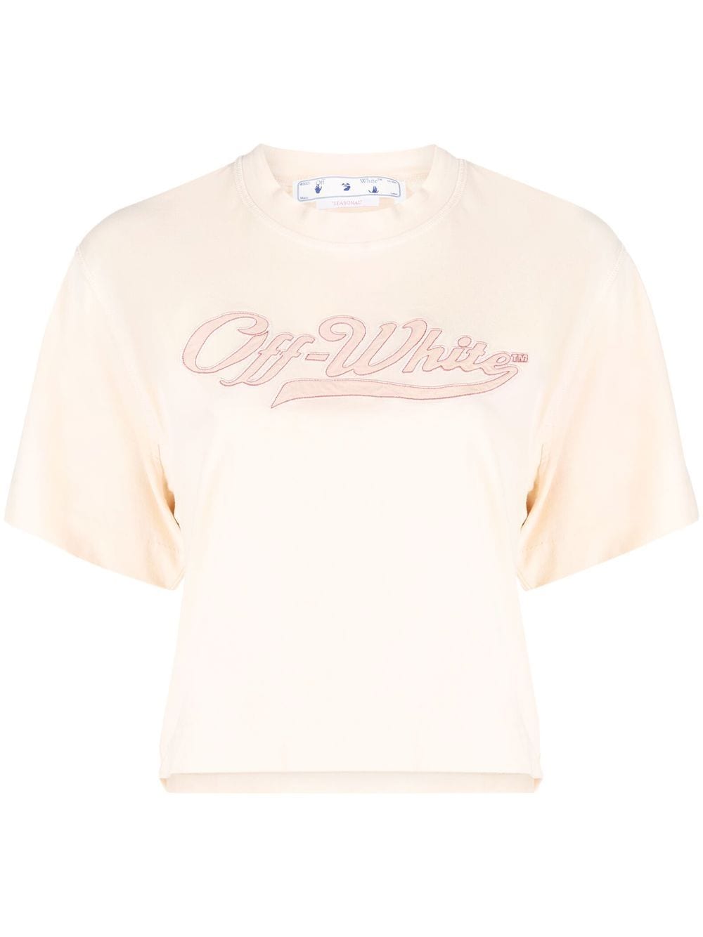 Off-White logo-print satin shirt - Pink