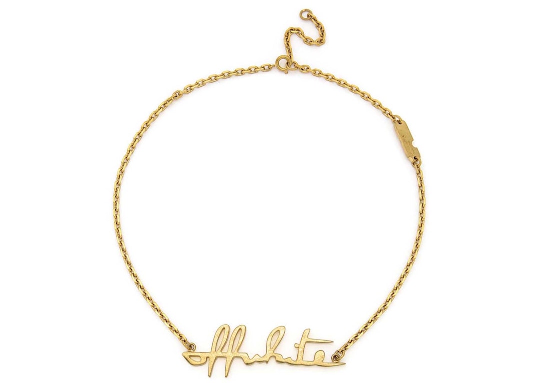 Pre-owned Off-white Logo Necklace Gold