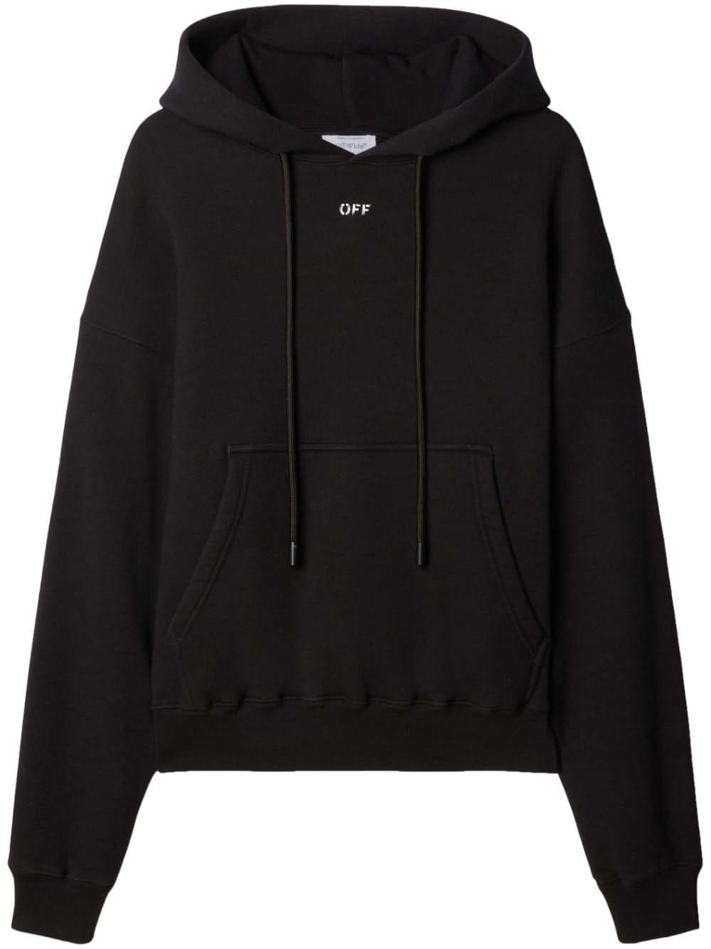 Off-White logo-print hoodie - Black