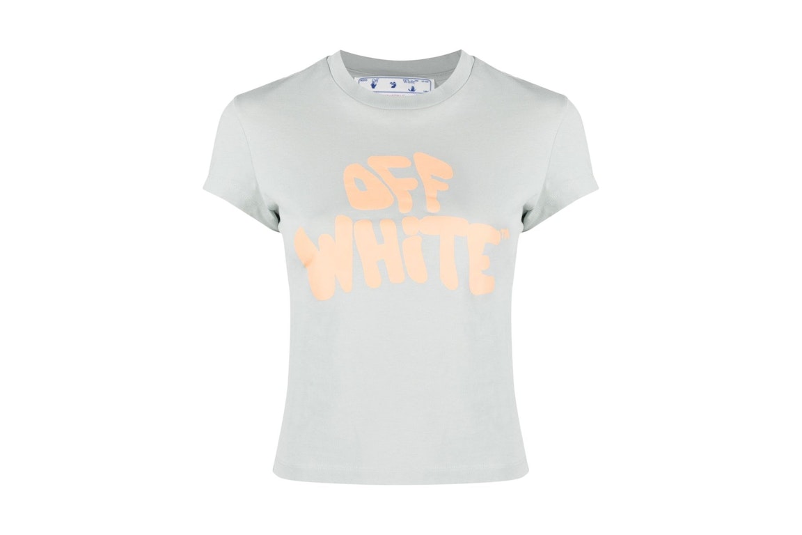 Pre-owned Off-white Logo Print Cotton T-shirt Grey