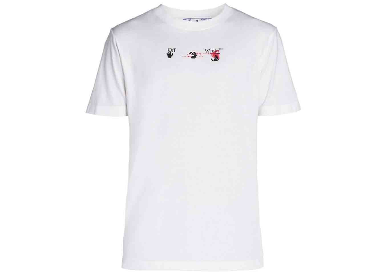 Off-White Logo-Print Cotton T-shirt White/Fuschia -