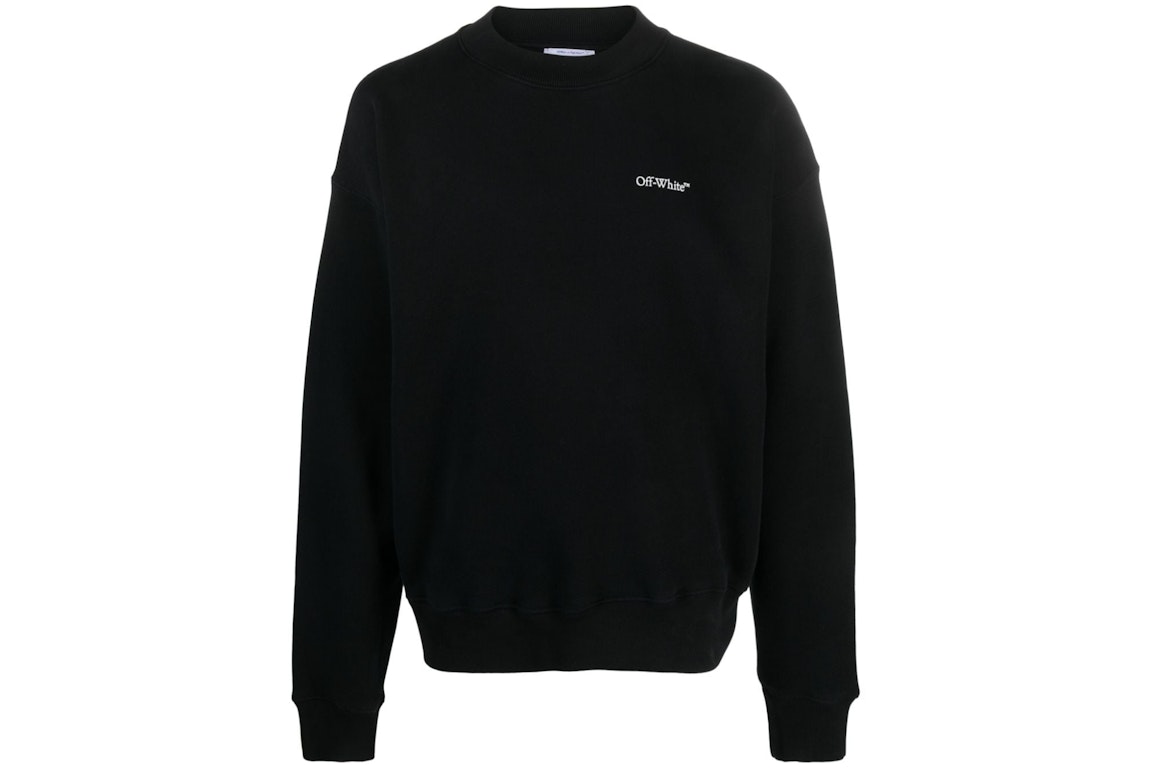 Pre-owned Off-white Logo-print Long-sleeve Sweatshirt Black