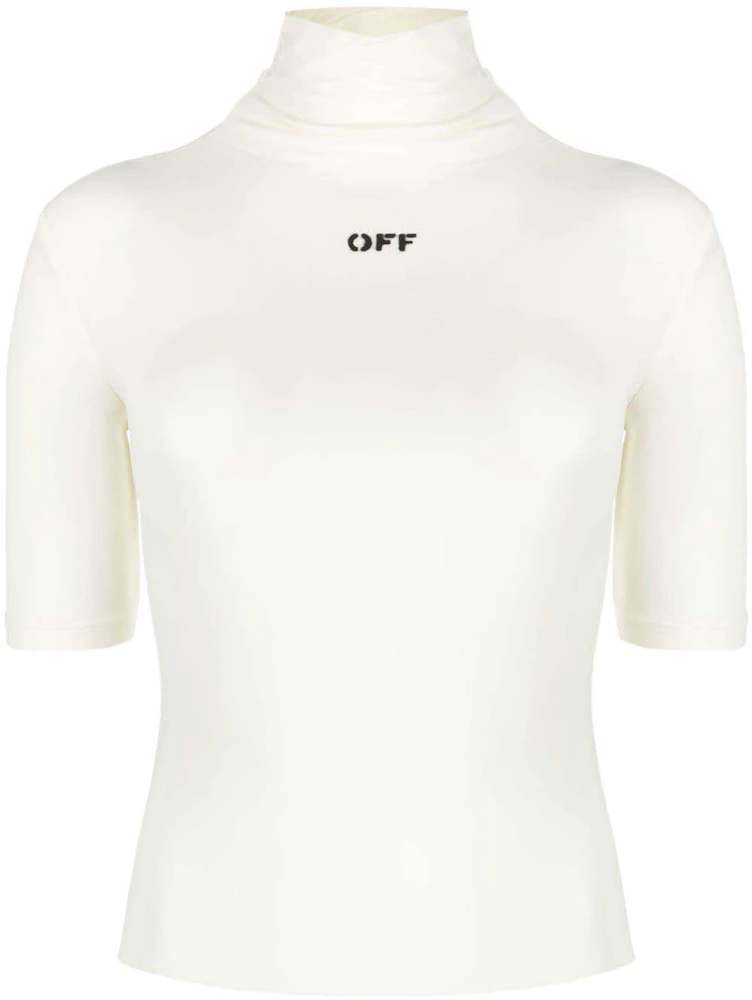 OFF-WHITE Logo-Print Mock-Neck Top White - FW23 - US