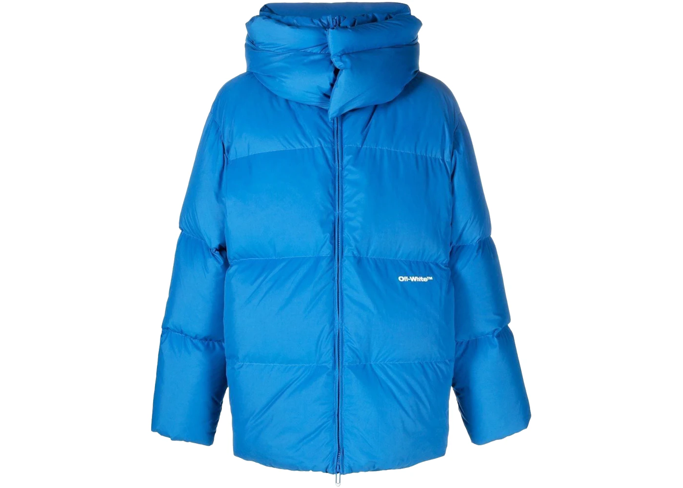 OFF-WHITE Logo-Print Padded Jacket Blue Men's - US