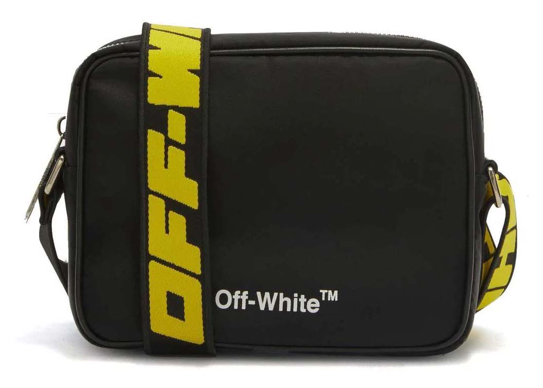 Off-White Logo-Print Shoulder Bag Black/Yellow in Polyamide with ...