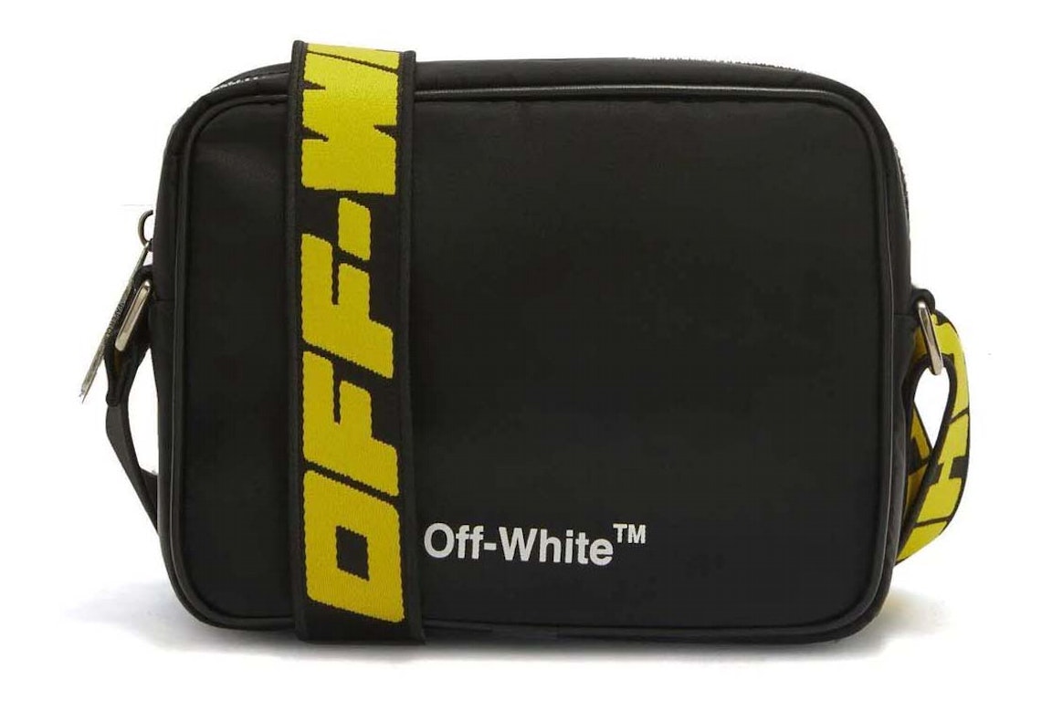 Pre-owned Off-white Logo-print Shoulder Bag Black/yellow