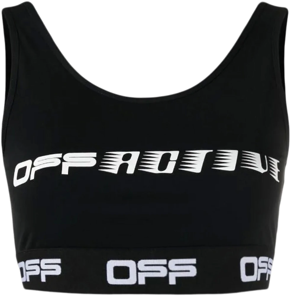 OFF-WHITE Logo-Print Sports Bra Black - FW21 - US