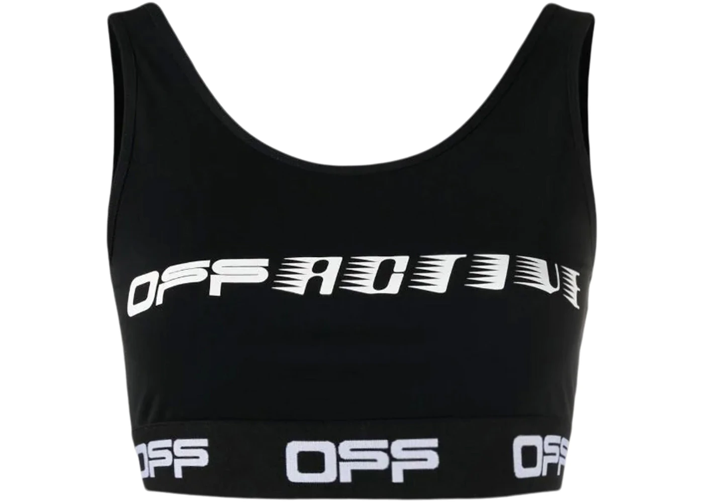 OFF-WHITE Logo-Print Sports Bra Black - FW21 - US
