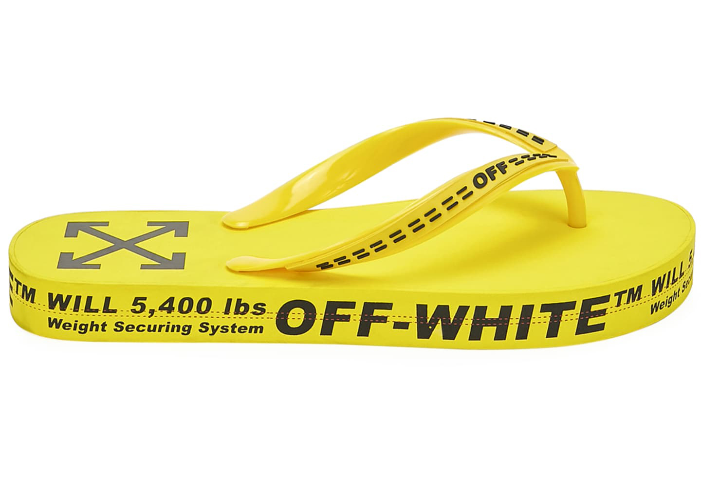 Off-White Logo Typographic Flip Flop Yellow SS20