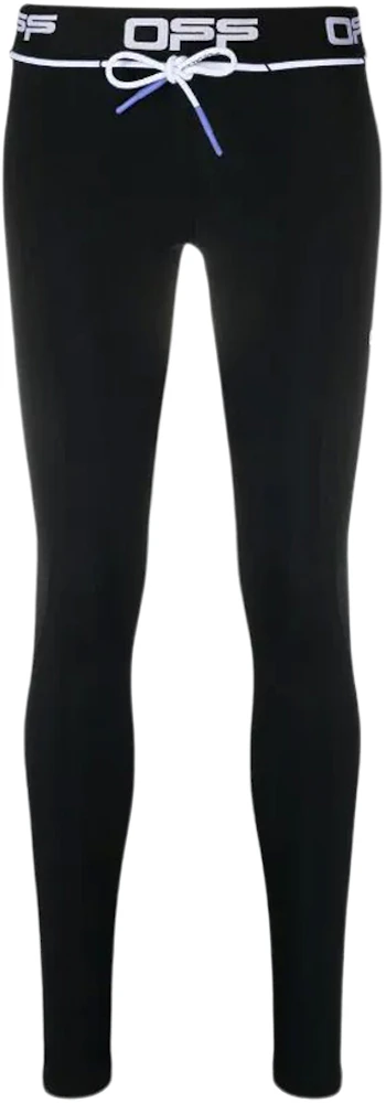 OFF-WHITE Logo-Waistband Active Leggings Black