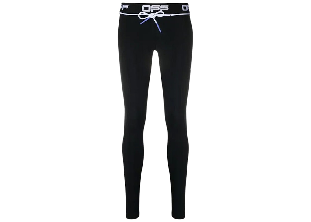 Pre-owned Off-white Logo-waistband Active Leggings Black
