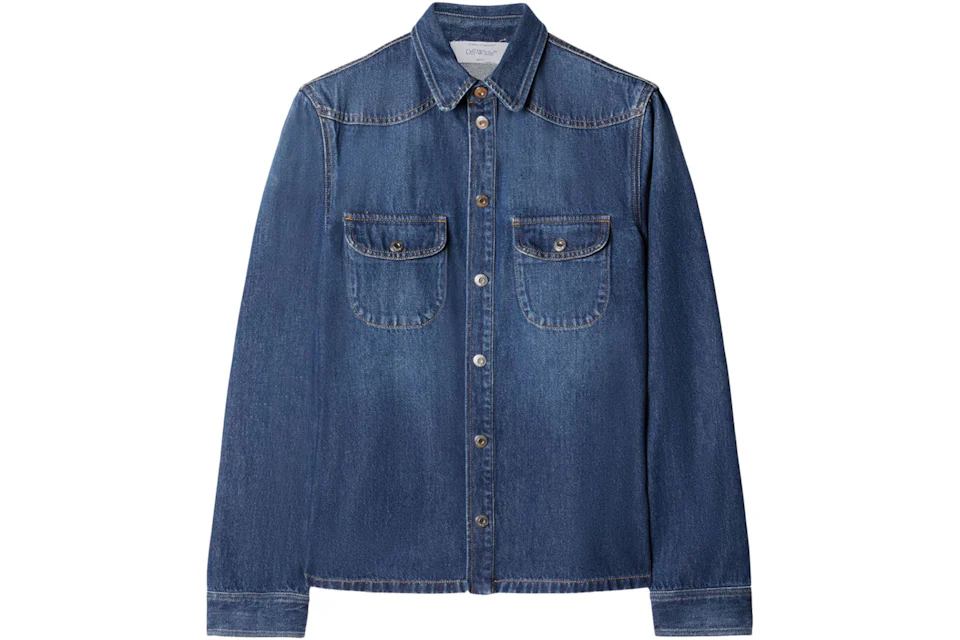 OFF-WHITE Long-Sleeve Denim Shirt Blue - FW23 - US
