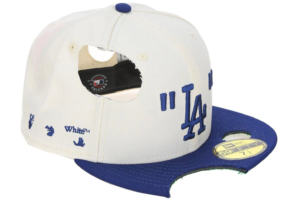 OFF-WHITE New Era LA Dodgers Fitted Hat Cream/Blue