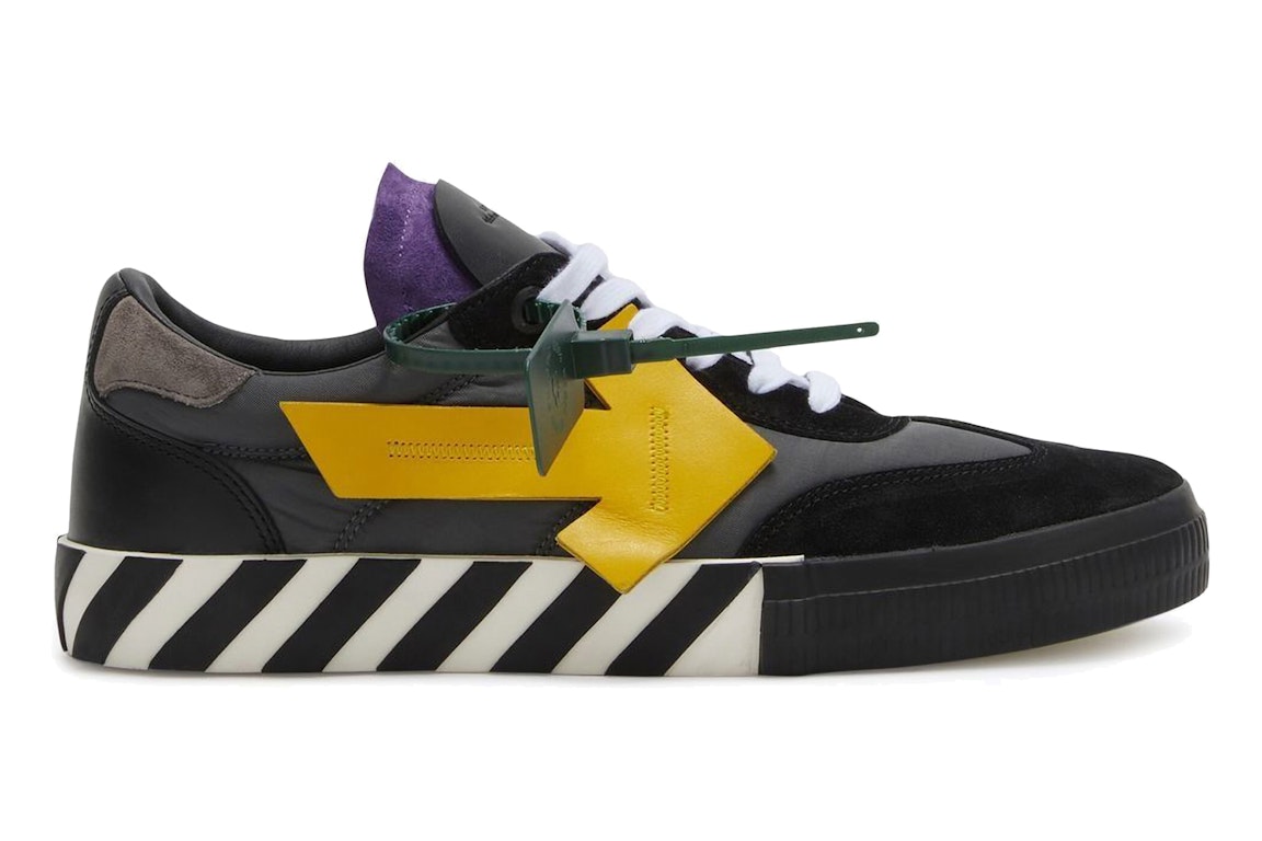 Pre-owned Off-white New Vulcanized Low Black Mustard Yellow In Black/white/mustard Yellow