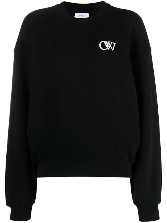 Pre-owned Off-white Ow Logo-print Cotton Sweatshirt Black