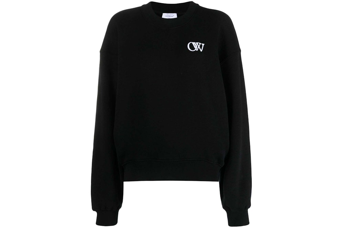 Pre-owned Off-white Ow Logo-print Cotton Sweatshirt Black